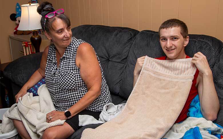 Young man with developmental disability getting in-home support